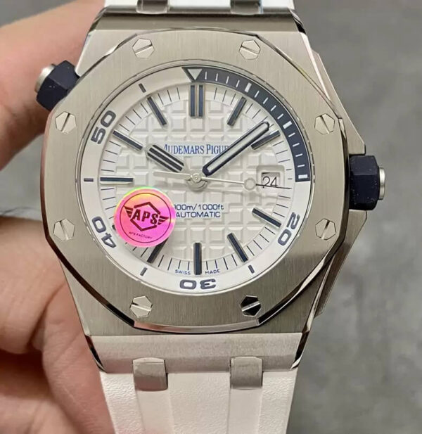 Audemars Piguet Royal Oak Offshore 15710ST.OO.A010CA.01 APS Factory Hot Replica Watches White Strap - Hot Replica Watches