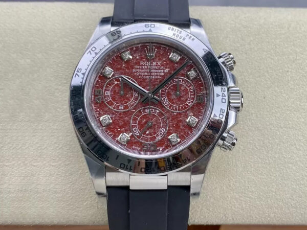 Rolex Daytona 116589 Clean Factory Hot Replica Watches Diamond Red Dial - Hot Replica Watches