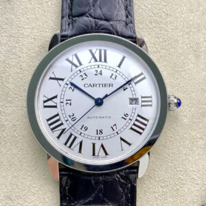 CARTIER RONDE W6701010 AF Factory Hot Replica Watches Black Strap - Hot Replica Watches