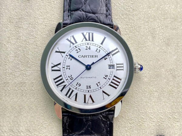 CARTIER RONDE W6701010 AF Factory Hot Replica Watches Black Strap - Hot Replica Watches