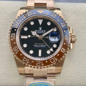 Rolex GMT Master II M126715CHNR-0001 Clean Factory Hot Replica Watches Rose Gold Case - Hot Replica Watches
