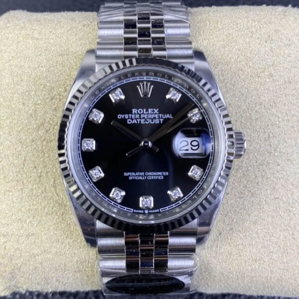 Rolex Datejust M126234-0027 Clean Factory Hot Replica Watches Diamond Black Dial - Hot Replica Watches