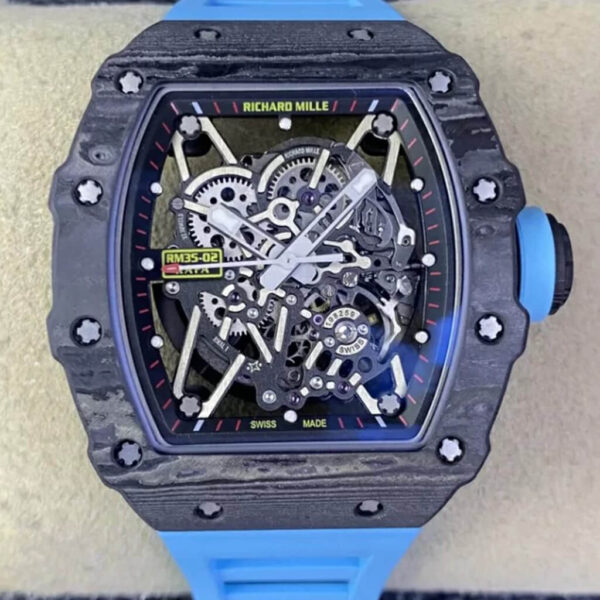 Richard Mille RM35-02 T+ Factory Hot Replica Watches Blue Strap - Hot Replica Watches