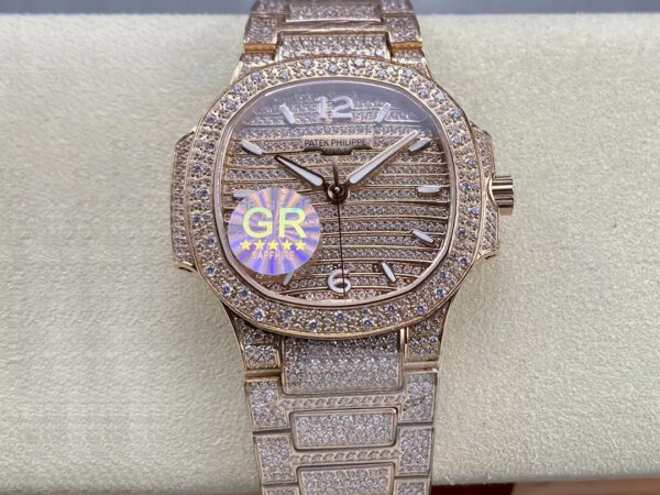 Patek Philippe Aquanaut 7118/1450R-001 GR Factory Hot Replica Watches Rose Gold Diamond - Hot Replica Watches