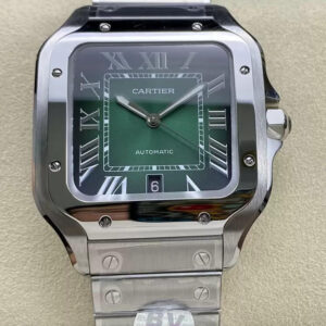 Cartier Santos WSSA0062 BV Factory Hot Replica Watches Dark Green Dial - Hot Replica Watches