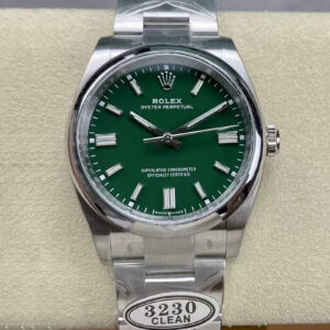 Rolex Oyster Perpetual M126000-0005 Clean Factory Hot Replica Watches Green Dial - Hot Replica Watches