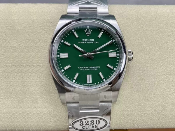 Rolex Oyster Perpetual M126000-0005 Clean Factory Hot Replica Watches Green Dial - Hot Replica Watches