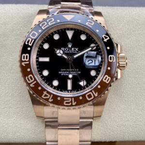 Rolex GMT Master II M126715CHNR-0001 C+ Factory Hot Replica Watches Rose Gold Strap - Hot Replica Watches